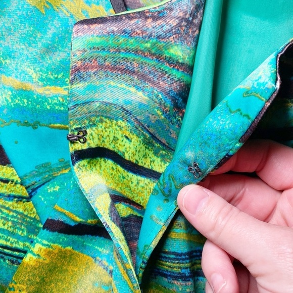 Le Bos Agate Green Collarless Jacket - Picture 9 of 13